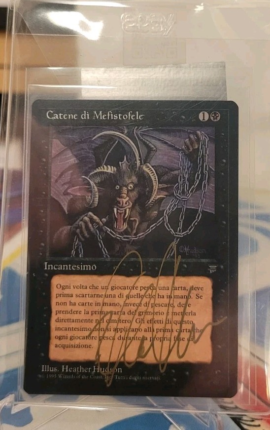 Mtg CHAINS OF MEPHISTOPHELES Signed NM Italian Legends Reserve List Rare -Argo-