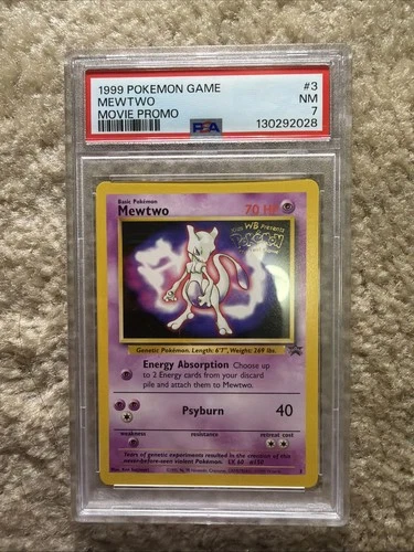 1999 Pokemon Mewtwo Movie Promo #3 PSA 7 NM Ready To Ship