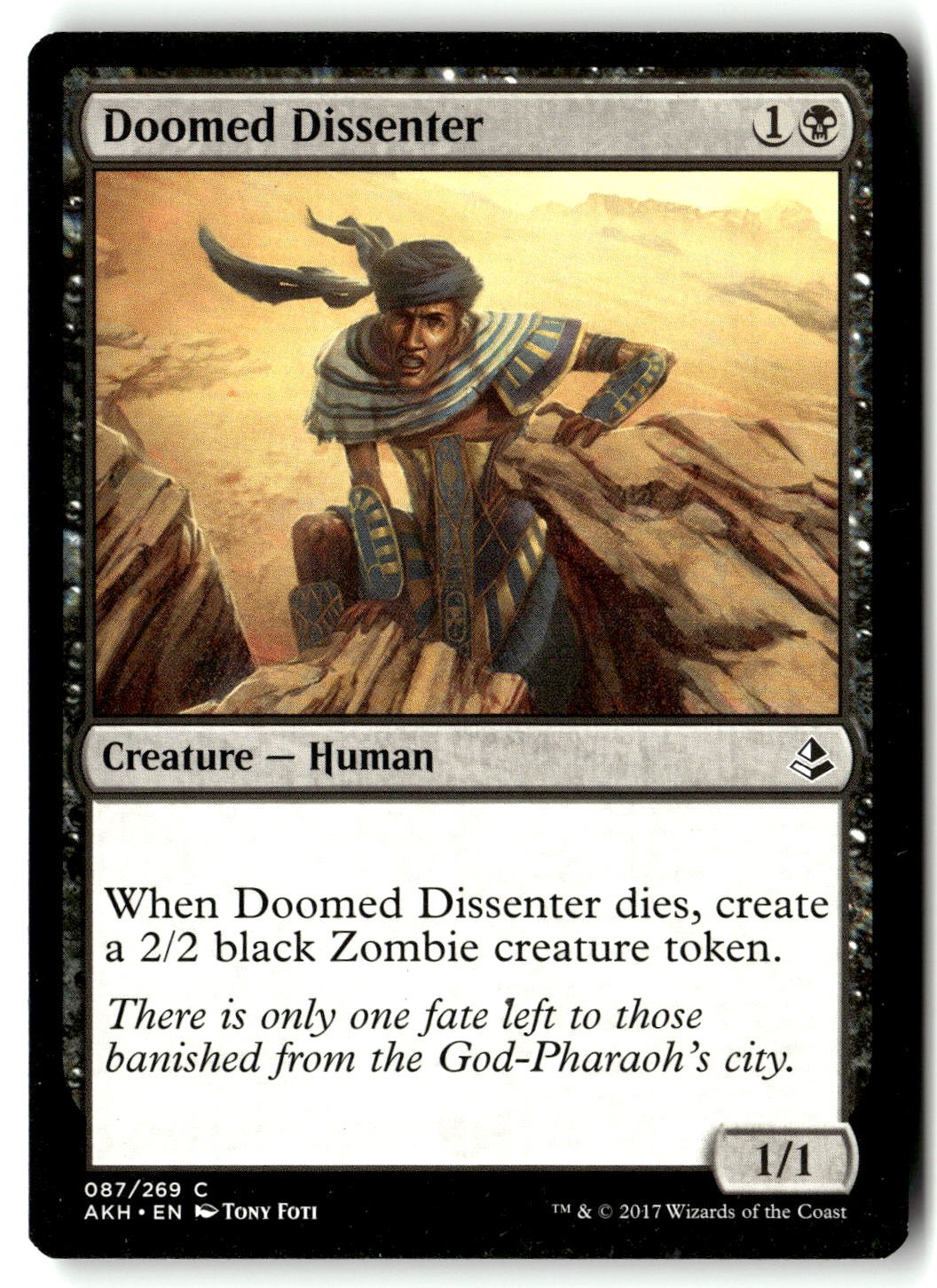 Doomed Dissenter 87 Common Amonkhet Magic: The Gathering Lightly Played