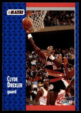 Clyde Drexler 1991-92 Fleer #41 Trail Blazers NBA READ FREE SHIP AutographDen