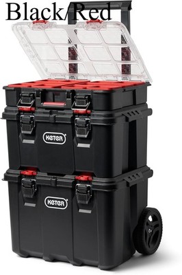 Keter Stack-n-Roll Modular Tools Organizer for Garage Storage and DIY