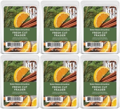 6 Better Homes & Garden FRESH CUT FRASIER Scented Wax Melts Cubes 2.5 oz