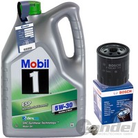 Bosch ÖLfilter+Mobil 1 ESP 5W30 ÖL Passend FüR 1.4TDI VW Polo Skoda Fabia A1 8X