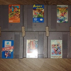 Nintendo NES Game Cartridge Lot Donkey Kong Classics Ice Hockey California Games