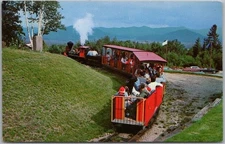c1960s SANTA'S WORKSHOP North Pole, New York Postcard CANDY CANE EXPRESS Train