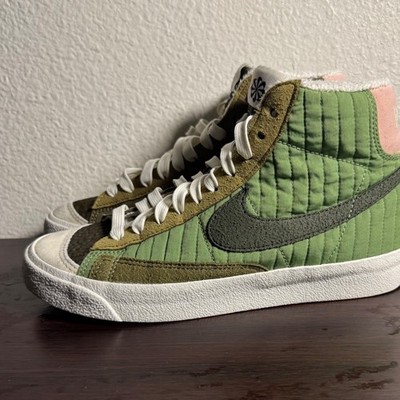 Nike Blazer Mid '77 SE Recycled Olive Green Pink Quilt GS US 4.5Y fits like 6.5w