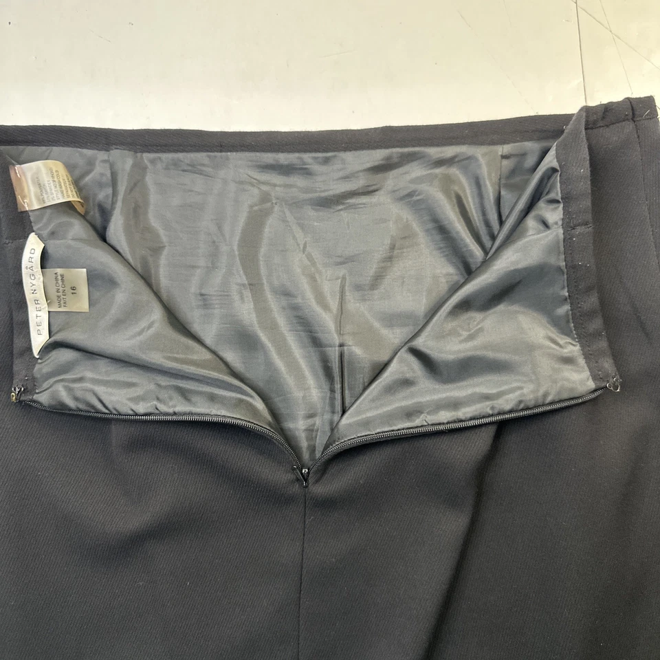 Falda larga forrada negra Peter Nygard para mujer talla 16 #867 Foto 4 de 4