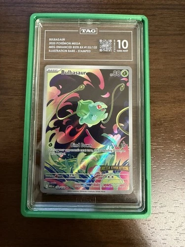 TAG 10 Bulbasaur - Mega Evolution (Stamped) Box Topper 133/132  Gem Mint
