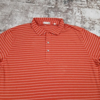 NWOT Tasc Performance Polo Shirt Mens 2XL XXL Orange Striped