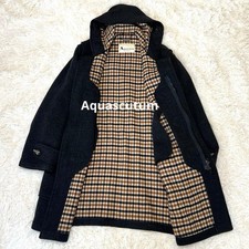 Aquascutum Duffle Coat Wool Charcoal Gray Authentic Men's Long Coat Used Check