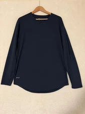 BYLT Shirt Mens Large Navy Blue Drop Cut Long Sleeve BYLT Blend Stretch