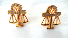 TCJC Gold Tone Clip Earrings with Clear Crystals
