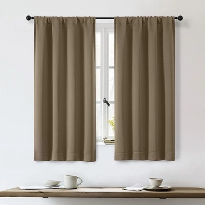 Sally Short Blackout Curtains for Bedroom Living 40''W x 54''L (Pack of 2) Taupe