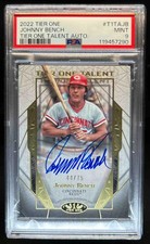 2022 Topps Tier One Johnny Bench Talent Auto #44/75 Reds PSA 9