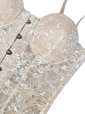 Women’s Fit Flre Belw Knee Length Dress White Size L