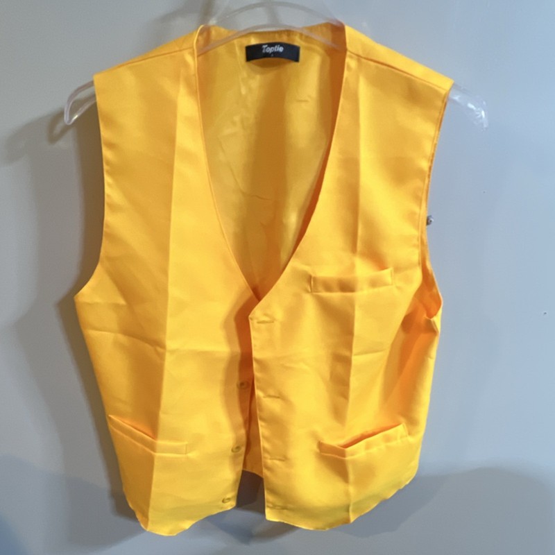 Men's Formal Vests.  Blue Black Yellow Red and Gray. Size Large. Set of 5