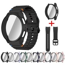 Samsung Galaxy Watch 4 5 6 7 Case Strap Silicone Band Cover 40mm 44mm UK