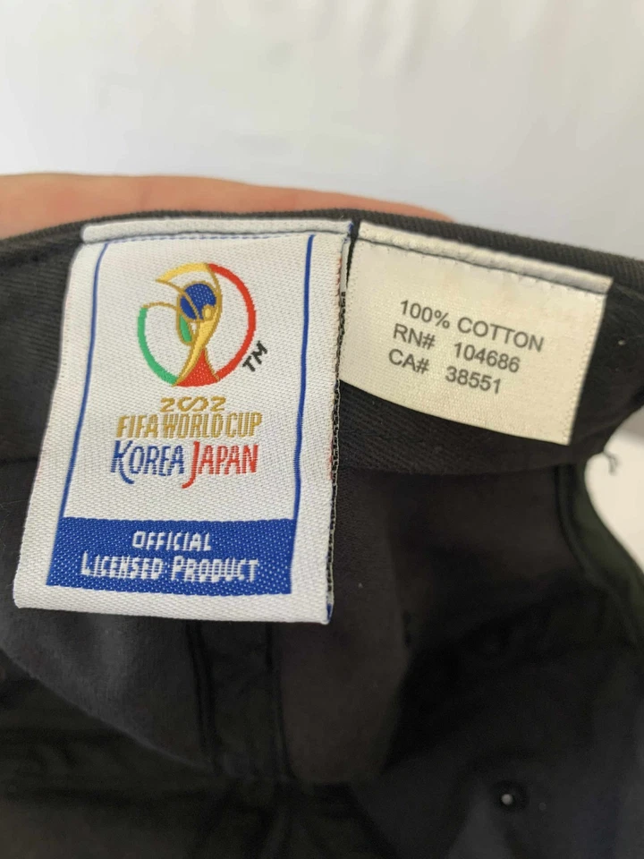 Винтажная Аргентина 2002 FIFA World Cup шляпа крышка черный регулируемый официальный лицензированный #K1 - Изображение 2 из 4
