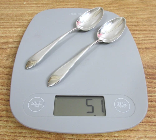 GORHAM STERLING TEASPOONS 5 3/4" SET OF 2 SPOONS 51g NO MONOGRAMS