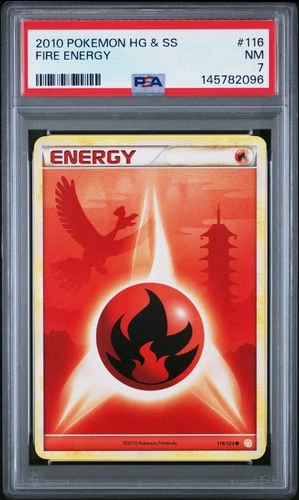 2010 POKEMON HEARTGOLD & SOULSILVER #116 FIRE ENERGY PSA 7