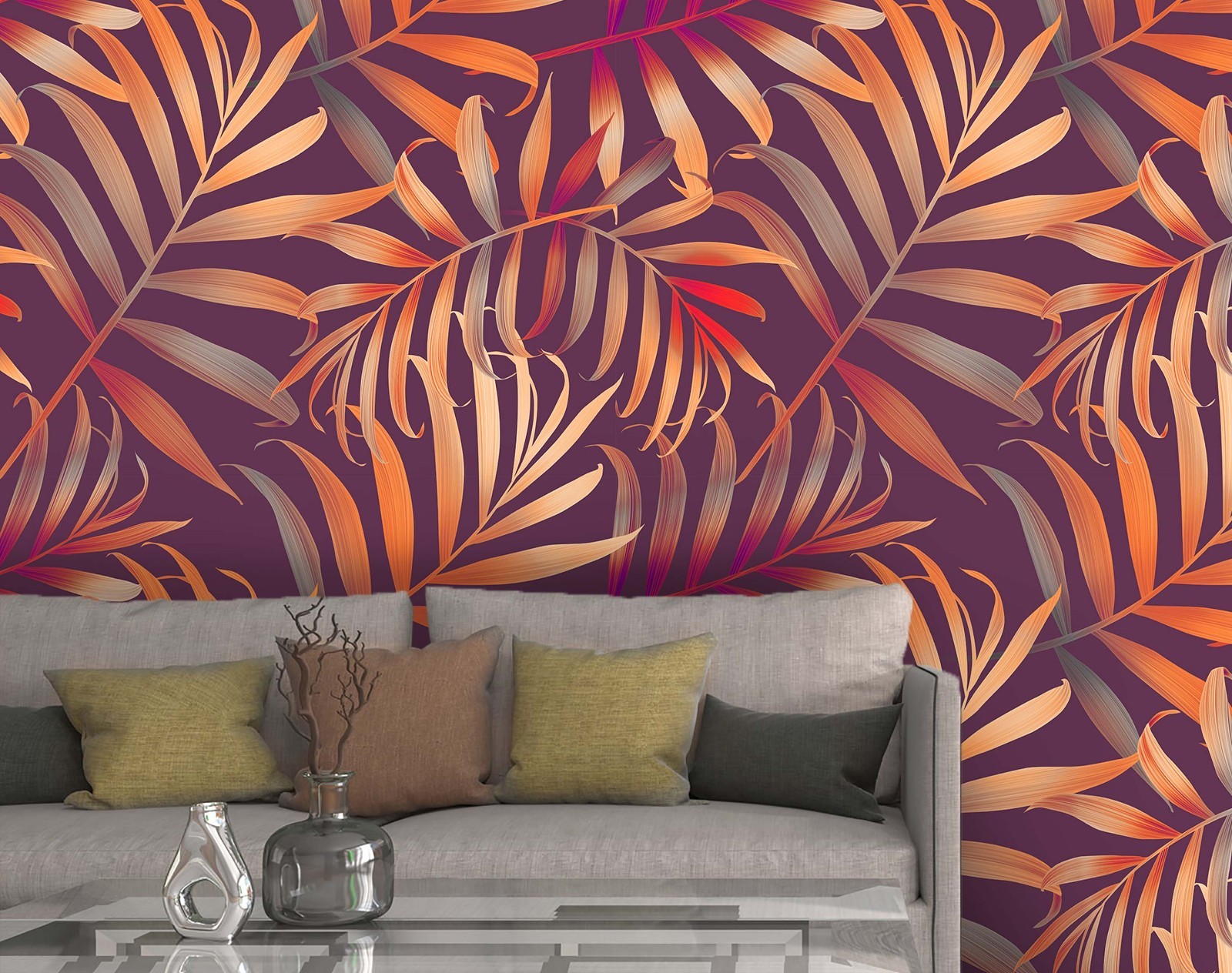 3D Plants Leaves Illustration Wall Murals Wallpaper Murals Wall Sticker