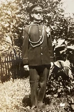 WW1 Era Soldier In Uniform At Attention Photograph