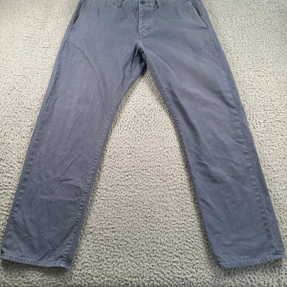 Wallace & Barnes Men's Chino Pants 34W 30L Blue Cotton Flat Front Work Travel - Image 3 of 4
