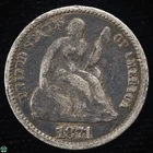1871 Liberty Seated Half Dime - Very Good Details