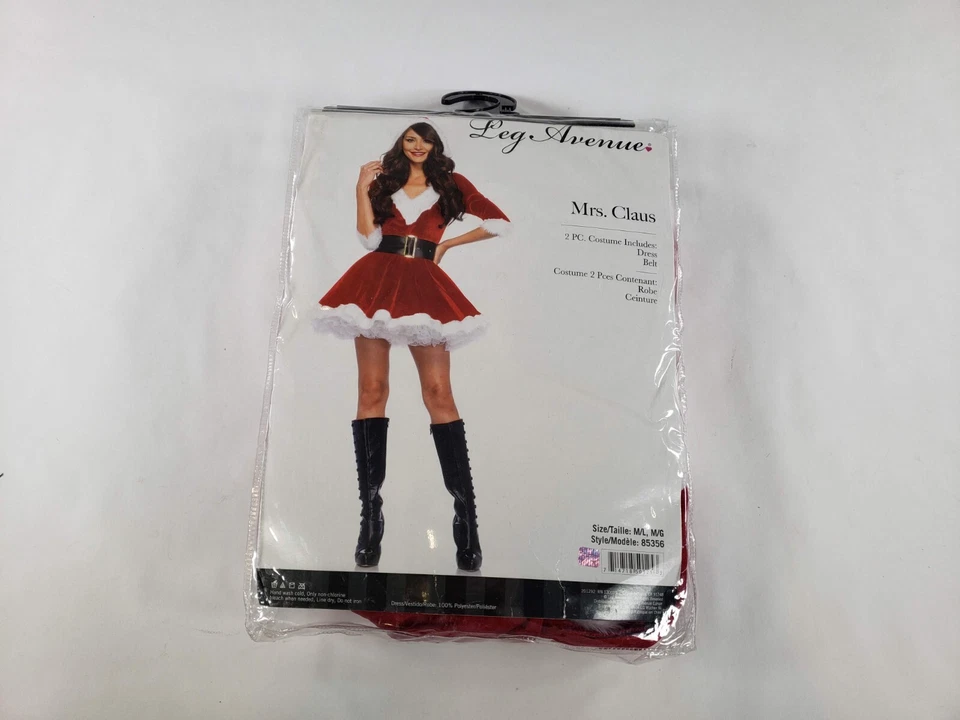 Leg Avenue 2 Piezas Sra. Claus Navidad Disfraz Vestido Con Capucha Para Mujer M/L 85356 Foto 4 de 4
