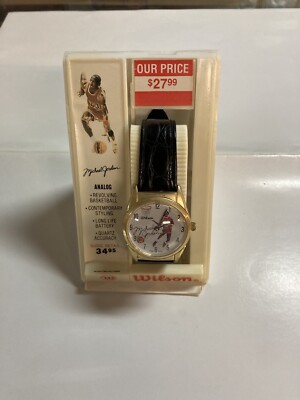 1980s Michael Jordan analog watch with original Wilson case rare version Quartz