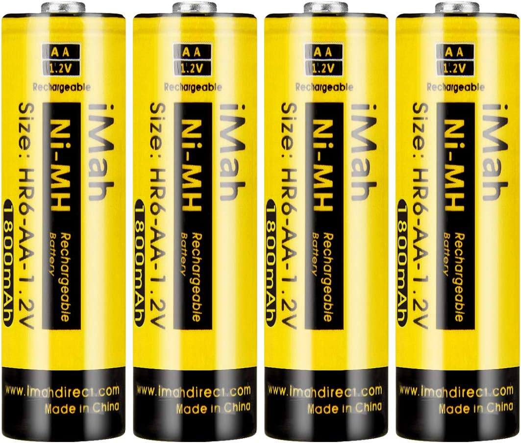 HR6 AA Rechargeable Batteries Ni-Mh 1.2V 1800Mah for Solar Light, Remote Control