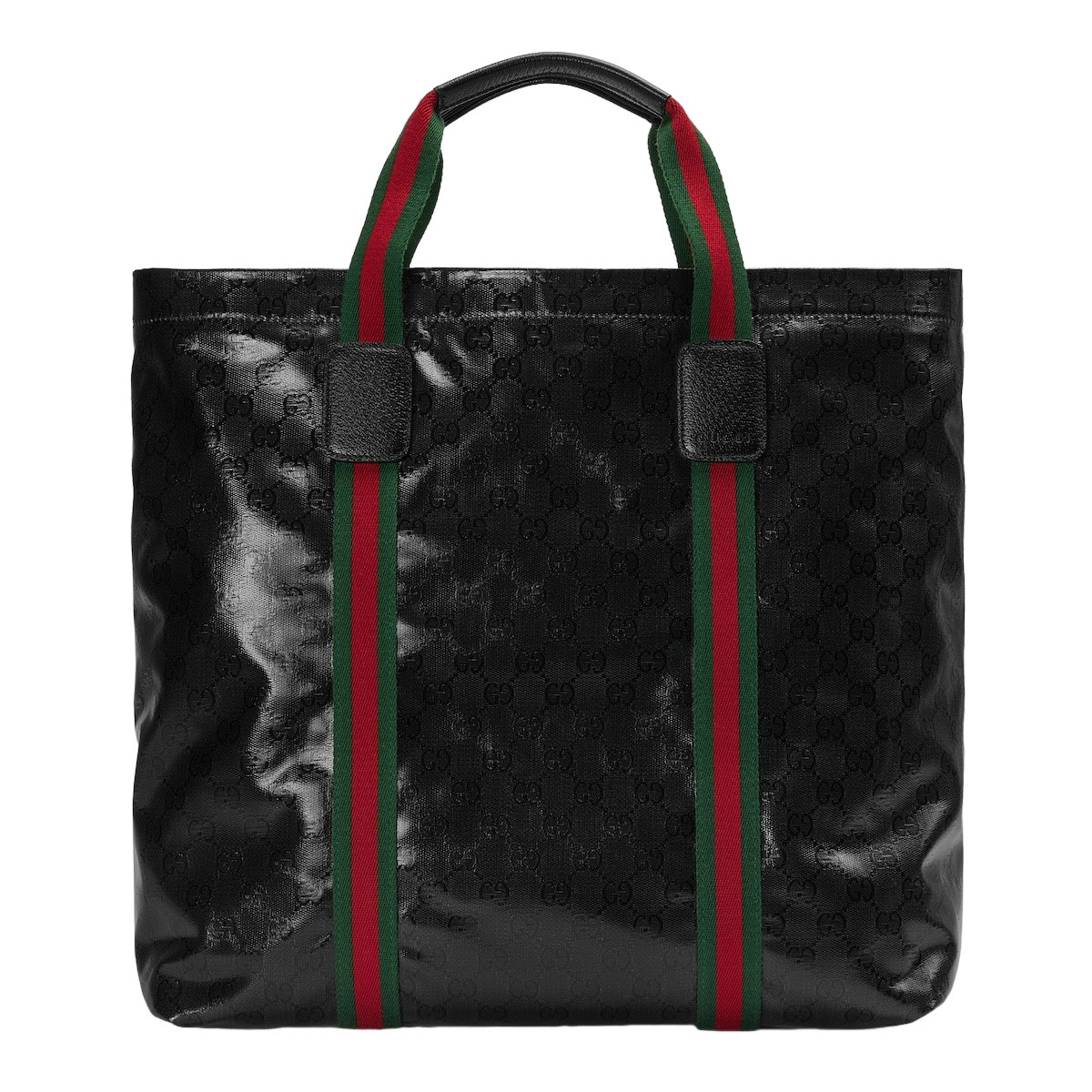 GUCCI $1450 Black GG Crystal Canvas Medium Tote Bag New & Authentic
