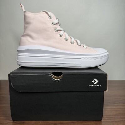 Converse Chuck Taylor All Star Move Hi Platform Pink White Kids 7Y / Womens 8.5