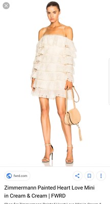 *Rare* Zimmermann painted heart love mini dress size US 4 UK 8 NWT RRP$2,200