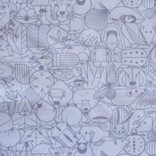 Birch Organic Fabric - Charley Harper End Papers Basic CH 300 Ash Cotton