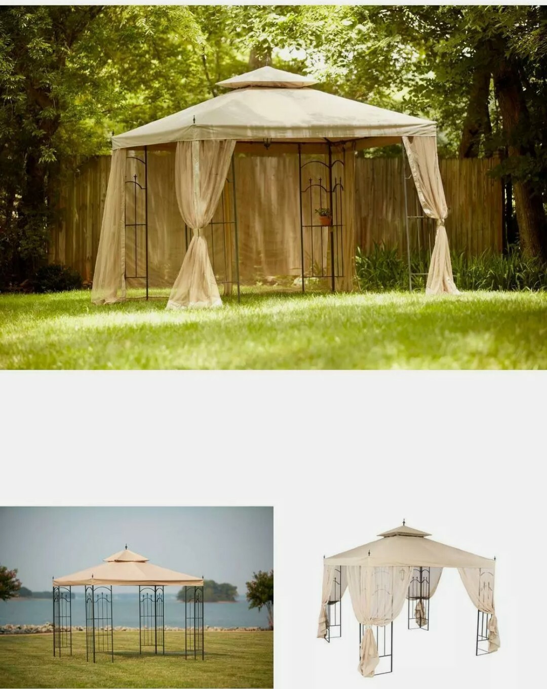 Cloud Mountain Outdoor Gazebo 12x12 Ft Patio Gazebo With Mosquito Netting Fabric For Sale Online Ebay