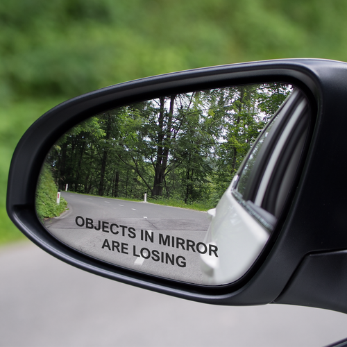 Set of 2 - Objects in Mirror are Losing - Car Wing Mirror Vinyl Decal Sticker - Picture 3 of 4