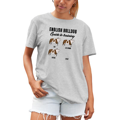 Funny English Bulldog Womens T Shirt Guide to Training Birthday Gift  UK
