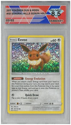 2017 Pokémon Sun & Moon EEVEE #101/149 Sequin Holo 💎 DSG 8.5 NM/Mint | eBay