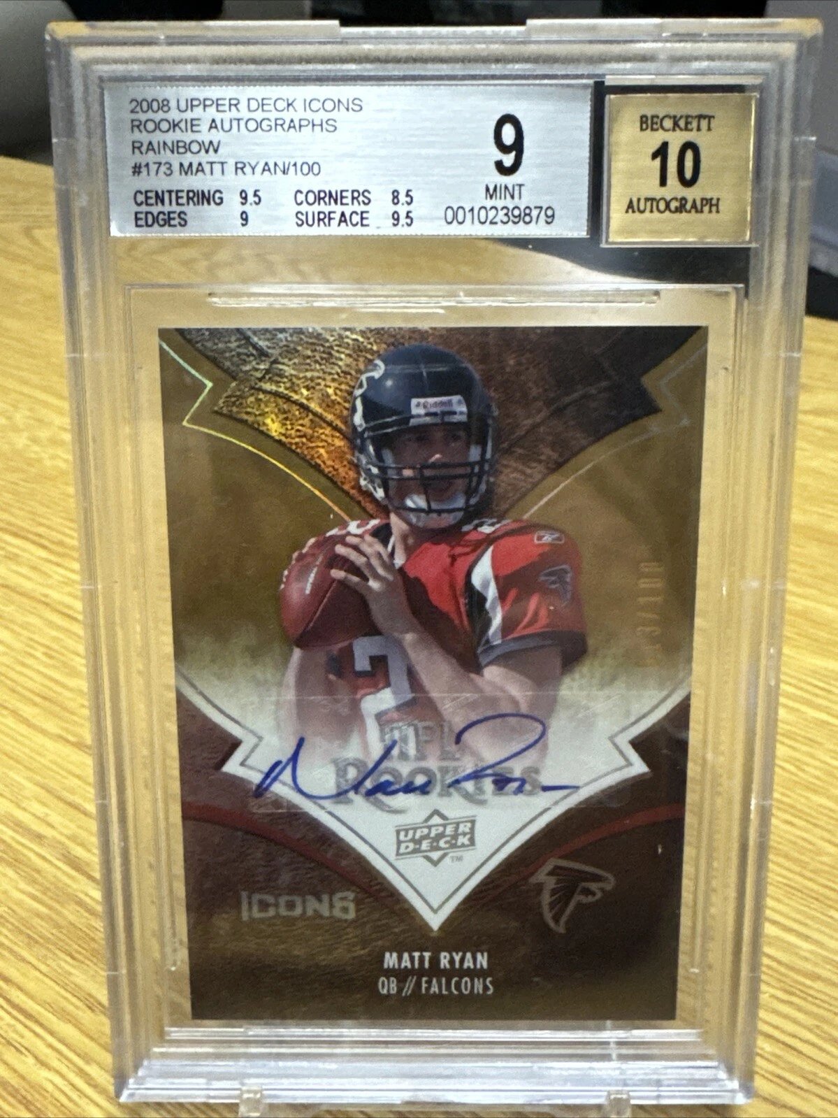 Matt Ryan Upper Deck Icons #173 Autograph Rainbow