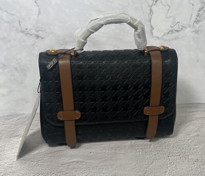 Movdarl Hounds Tooth Leather Handbag