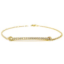 Women's 18kt Gold Diamond Diamond 18kt Yellow Gold Chain Tennis Bracelet