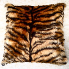 Tiger Fellimitat Flauschig Sofakissen Hülle Überzug Für 18 x 18 Kissen Großkatze