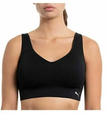 Puma Women's 2-Pack Seamless Sports Bra Removable Cups - Grey/Black, Large