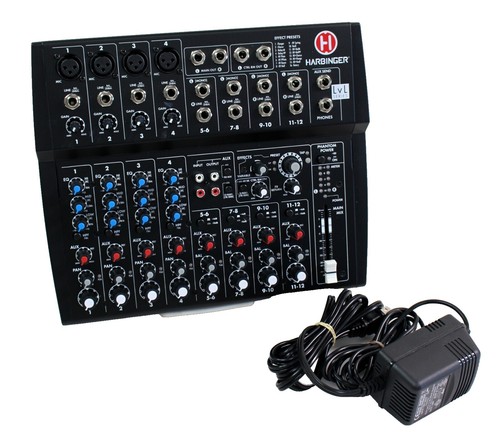 Harbinger L1202FX 12-Channel Mixer with Effects - Black