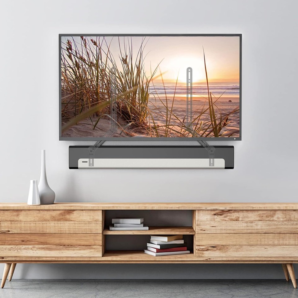 WALI Soundbar Mount Bracket, for Mounting Under or Above TV, with 2