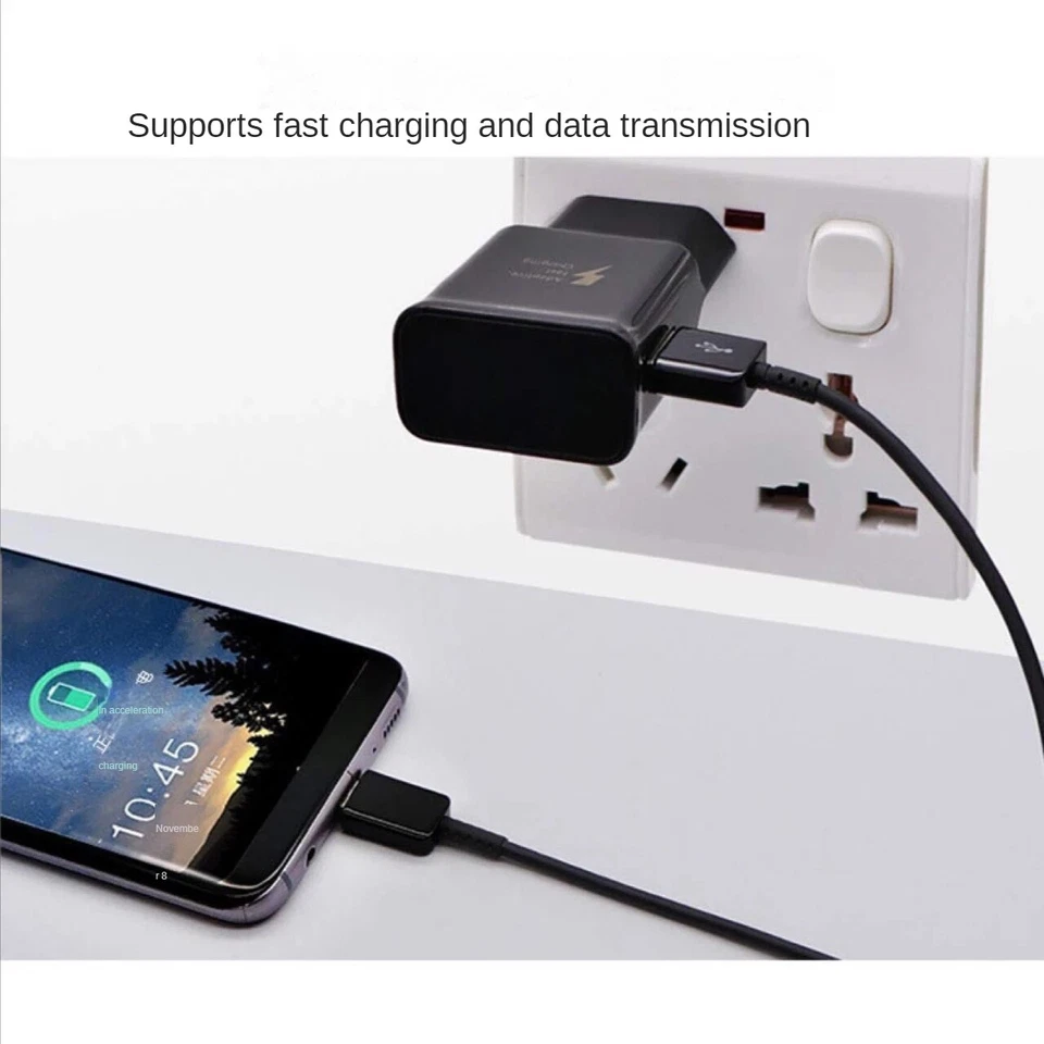 Fast Wall Charger Plug + USB Type C Cable For Samsung Galaxy S20 S8 S9 S10 Note - Image 3 of 4