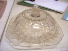Depression Era Federal Glass, Columbia Crystal clear 6” Butter dish w/ dome lid