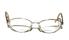 FENDI Vintage Silver Metal Eyeglasses Logos 64/17-135 mm Oval Rare Full Rim