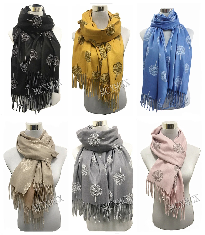 Winter Ladies Cashmere Wool Tree Mulberry Pattern Scarf Shawl Blanket Scarves